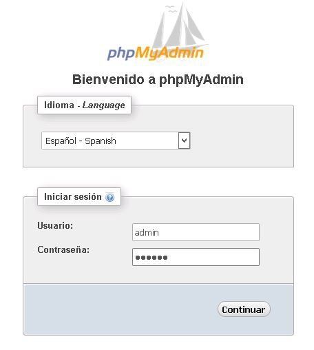 Solicitar usuario y contraseña en phpmyadmin