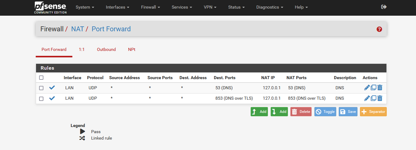 Pfsense – Redirect DNS
