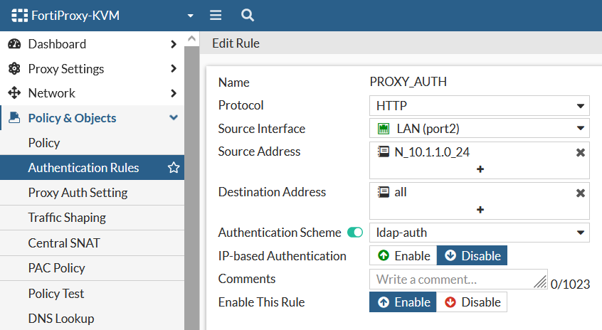 Configurar FortiProxy Explícito + Autenticación por Kerberos