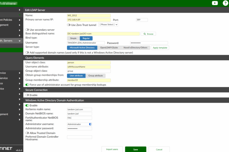 Guía Completa: Configuración de FortiAuthenticator con Windows Server (LDAP y MFA)