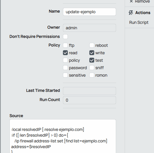Cómo actualizar automáticamente la IP de un dominio en MikroTik