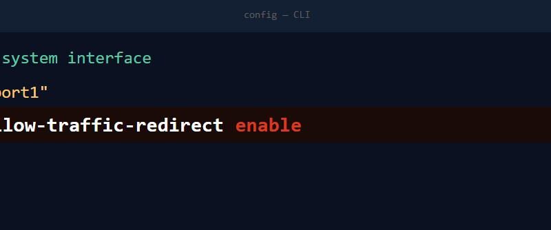 set allow-traffic-redirect enable en FortiGate: Qué es, cómo usarlo y cuándo activarlo