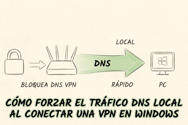 Cómo forzar el tráfico DNS local al conectar una VPN en Windows